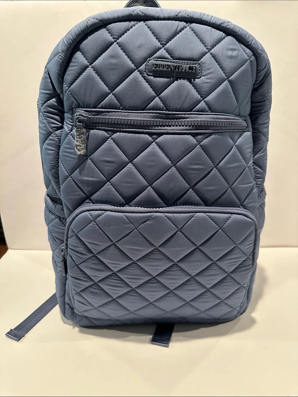 NWT Ellen Tracy The Melanie 18” Diamond Quilted Nylon Workbook Travel Backpack.